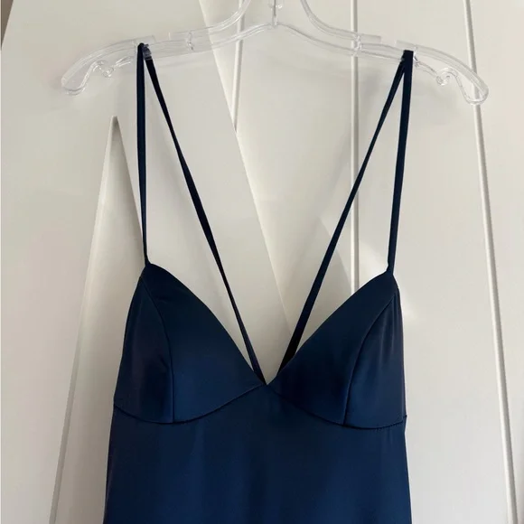 La Femme Navy Blue Prom Dress - Picture 7 of 10